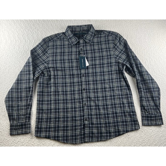 Perry Ellis Other - Perry Ellis Men's Dark Sapphire Shirt Size XL Untucked Light Flannel Shirt NWT